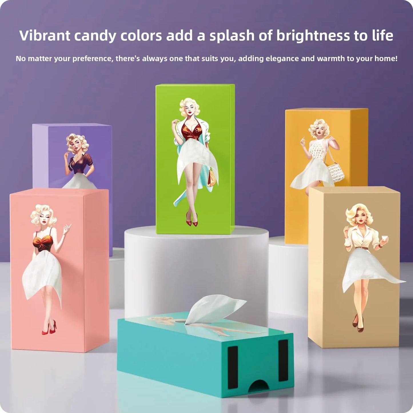 Creative Luxury Skirt Tissue Box Office Desk Home Living Room High End Feelings Pull out Paper Towel Box Decorative Holder