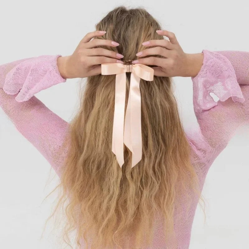 बाक्लो कपालको लागि धनुष र लामो रिबनसहितको चुम्बकीय कपाल क्लिपहरू अदृश्य होल्ड, महिला केटीहरूको लागि सुन्दर कपालका सामानहरू, उनको लागि उपहार