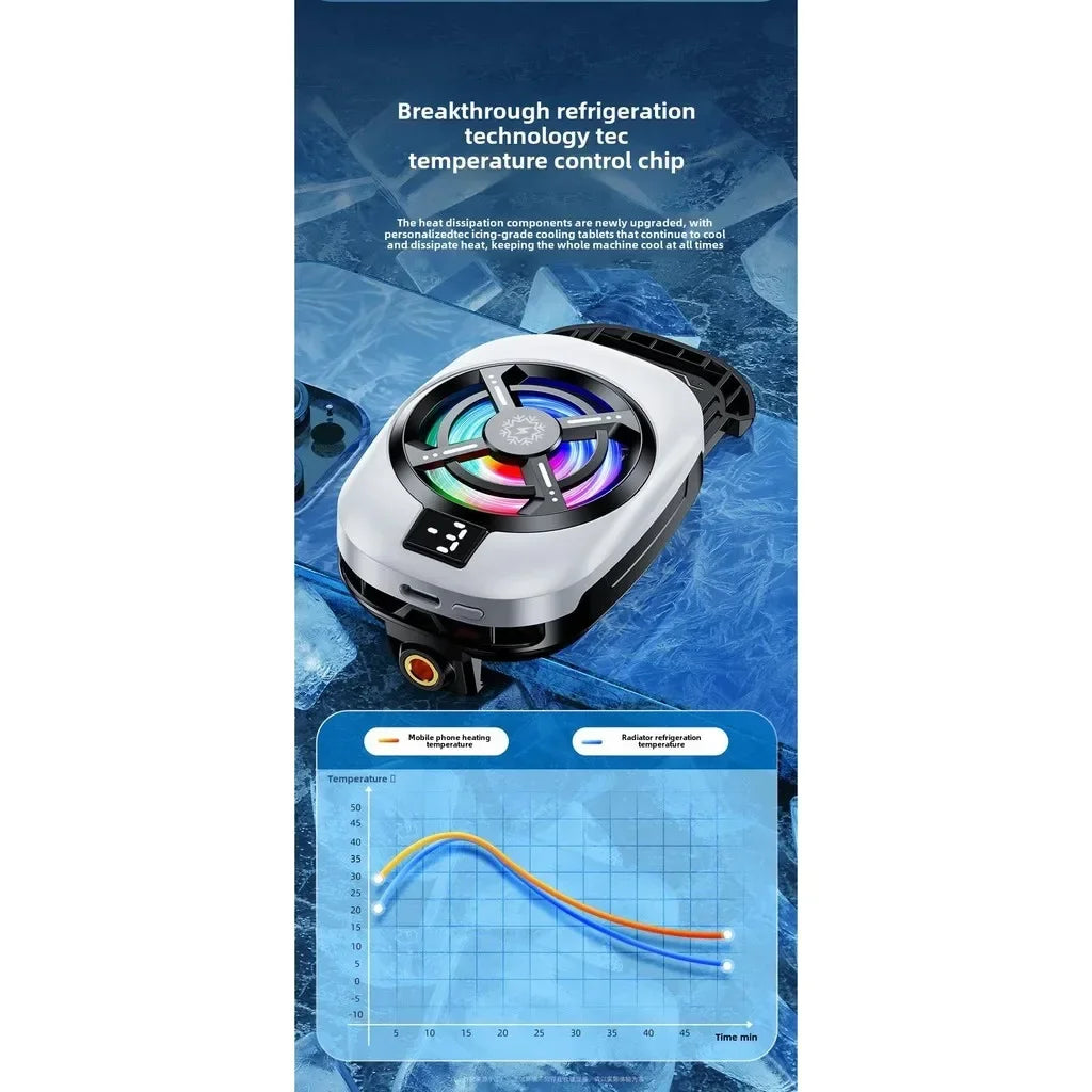 2025 TL16 Magnetic Phones Cooler Back-Clip 2 in 1 Game Cooler Semiconductor Fast Phone Cooling Fan for IOS Android Phone