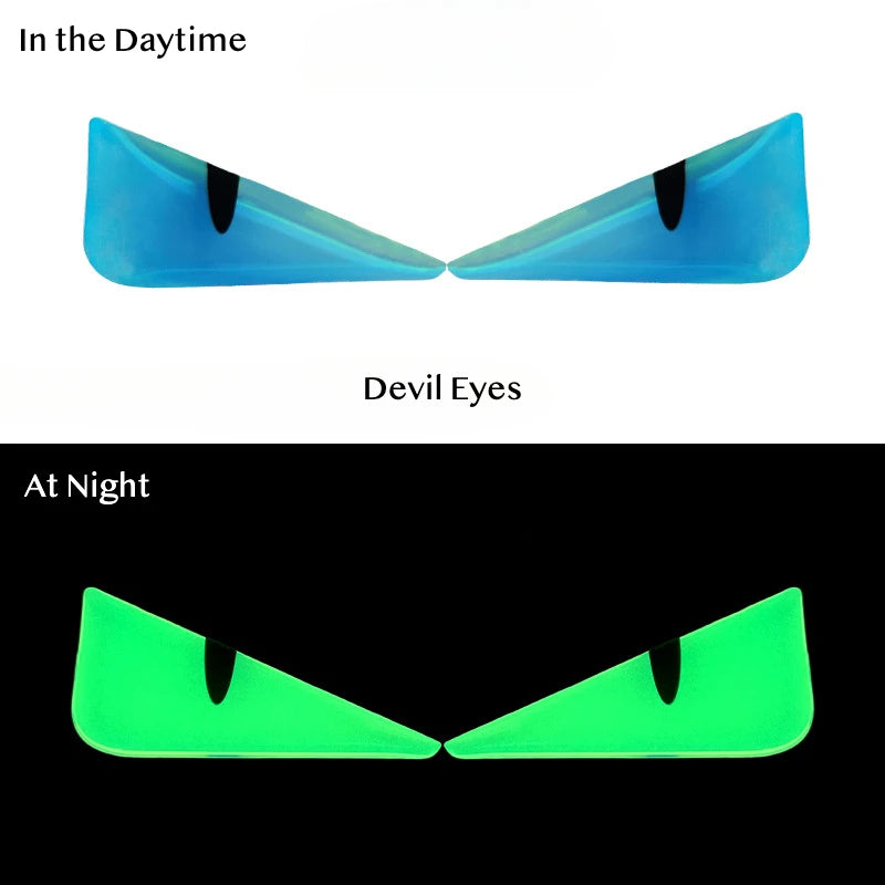3D Devil's Eye Luminous Stickers, Motorcycle Helmets Sticker, Night Light Decor,Car Reflective Stickers, Stickers for KTM, Honda
