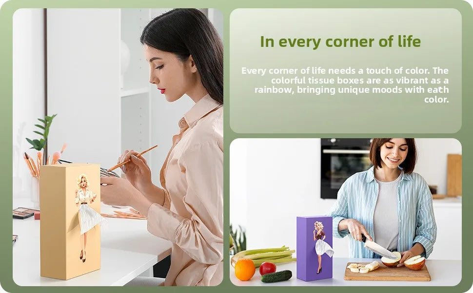 Creative Luxury Skirt Tissue Box Office Desk Home Living Room High End Feelings Pull out Paper Towel Box Decorative Holder