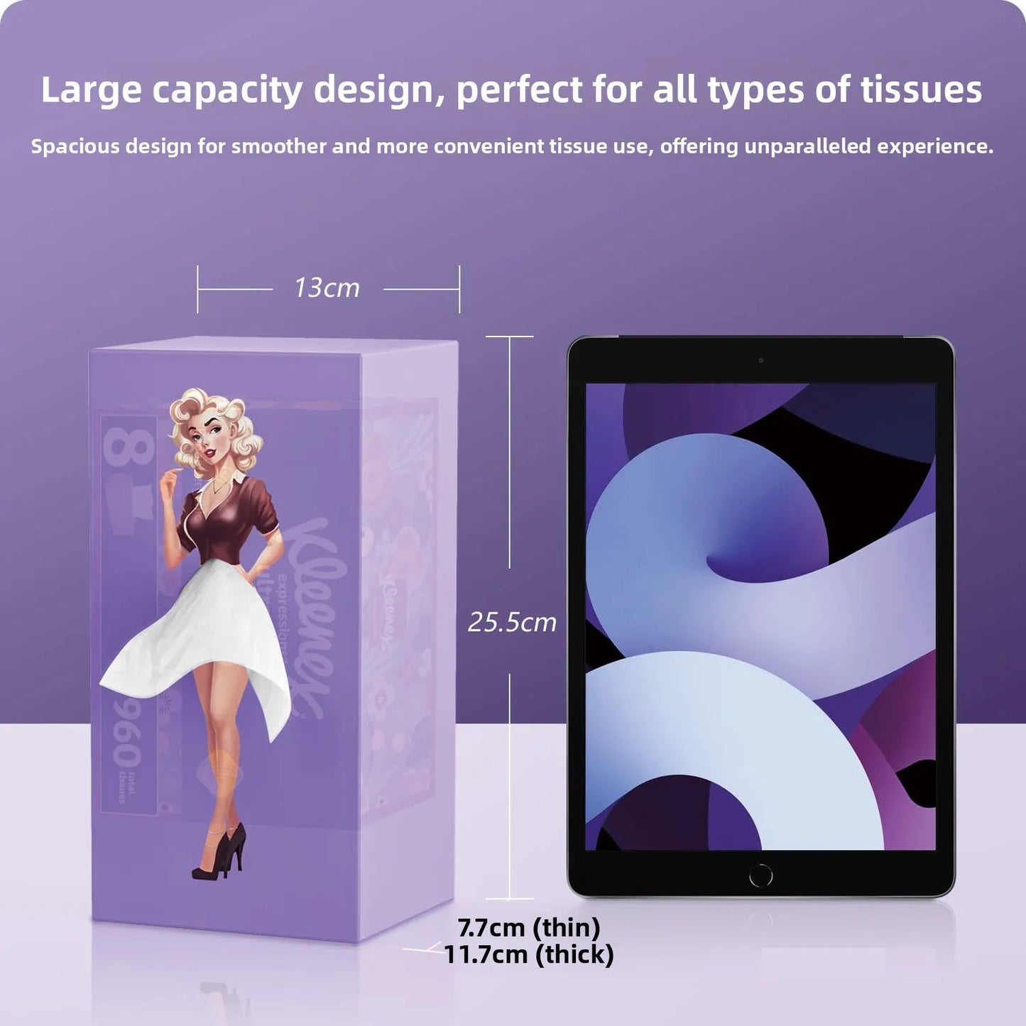 Creative Luxury Skirt Tissue Box Office Desk Home Living Room High End Feelings Pull out Paper Towel Box Decorative Holder
