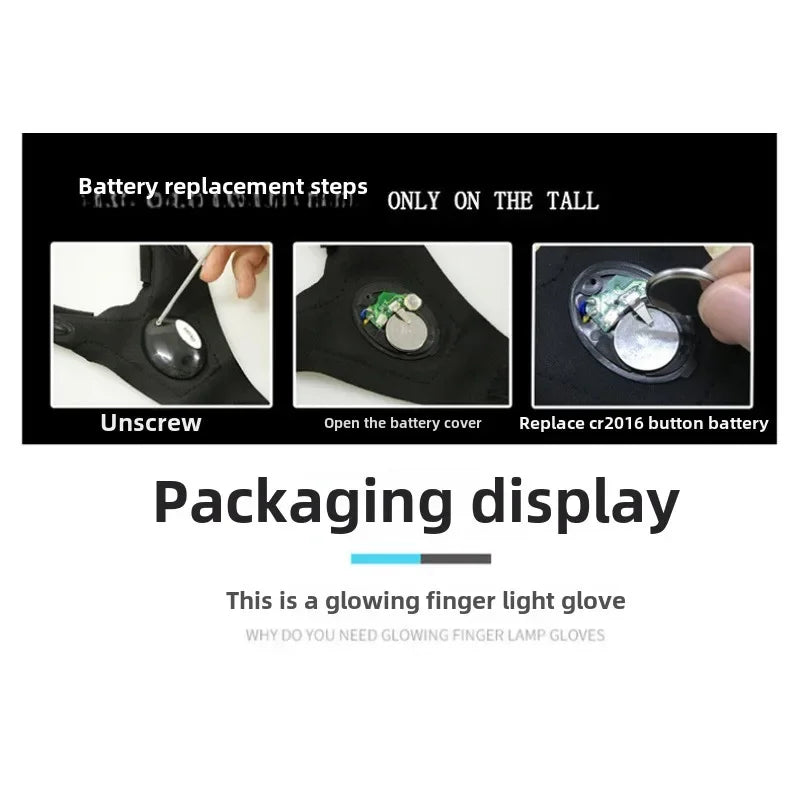 Half-finger Fishing Gloves Led FlashlightWaterproof Flashlight Outdoor Hiking CampingFishing Rescue Survival Lighting Too