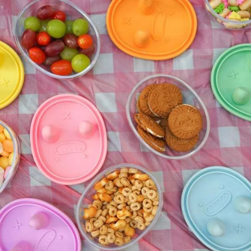 पोर्टेबल क्याम्पिङ कुकी स्न्याक भण्डारण बक्स बहुकार्यात्मक बाहिरी सिलिकन ढक्कन नन-स्टिक घरेलु भान्सा भण्डारण आयोजक