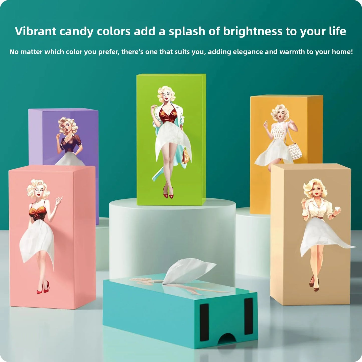 Creative Luxury Skirt Tissue Box Office Desk Home Living Room High End Feelings Pull out Paper Towel Box Decorative Holder