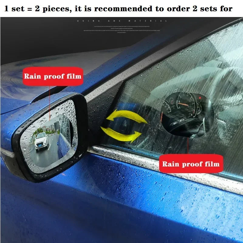 Car Truck Rearview Mirror Rainproof Film Window Glass Anti-fog Waterproof Stickers Rainy Day Safe Driving Rain Proof Films Tools