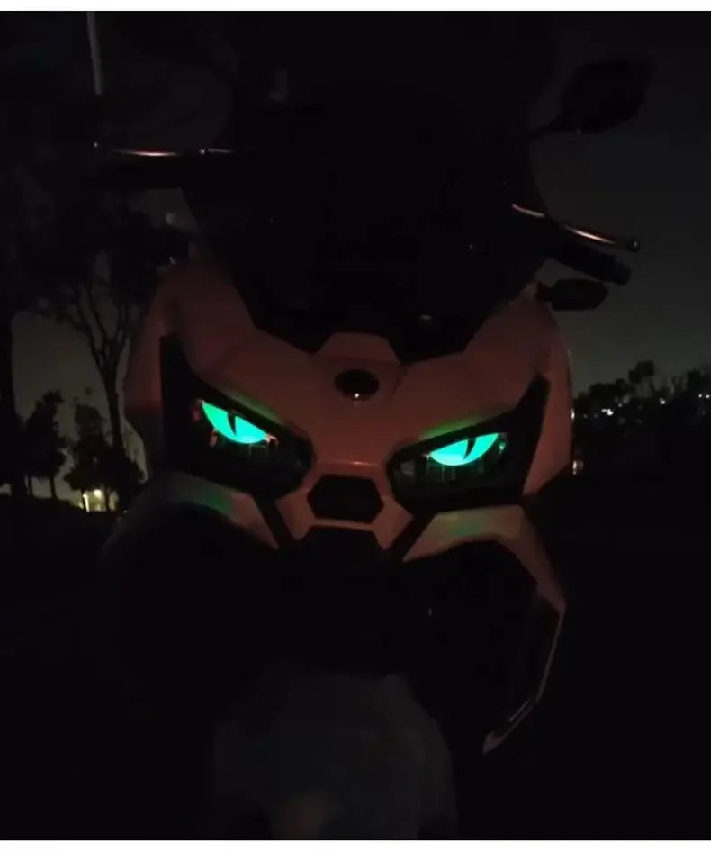 3D Devil's Eye Luminous Stickers, Motorcycle Helmets Sticker, Night Light Decor,Car Reflective Stickers, Stickers for KTM, Honda
