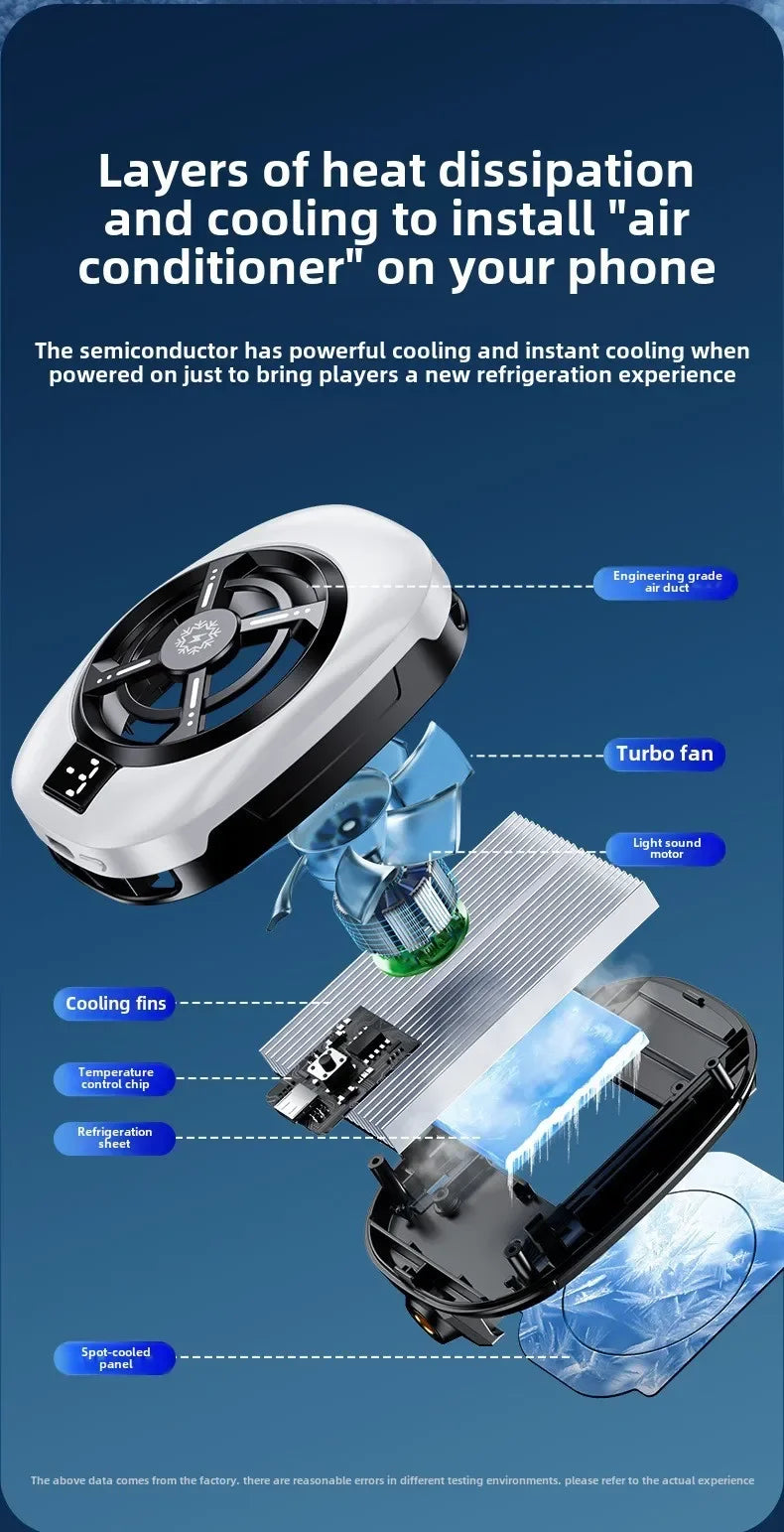 2025 TL16 Magnetic Phones Cooler Back-Clip 2 in 1 Game Cooler Semiconductor Fast Phone Cooling Fan for IOS Android Phone