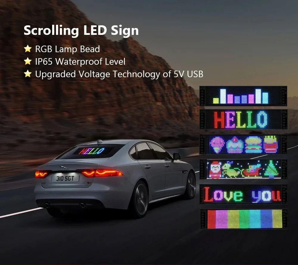 Demon Eyes Car LED Logo APP LED Matrix Pixel Panel Night Light DIY Programmable Flexible LED Display for Car Truck Accessorie