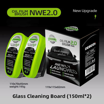 1pcs Automotive Car Oil Film Cleaning Brush,150ml Glass Oil Film Remover for Car Window,Windshield Brush For Car Care