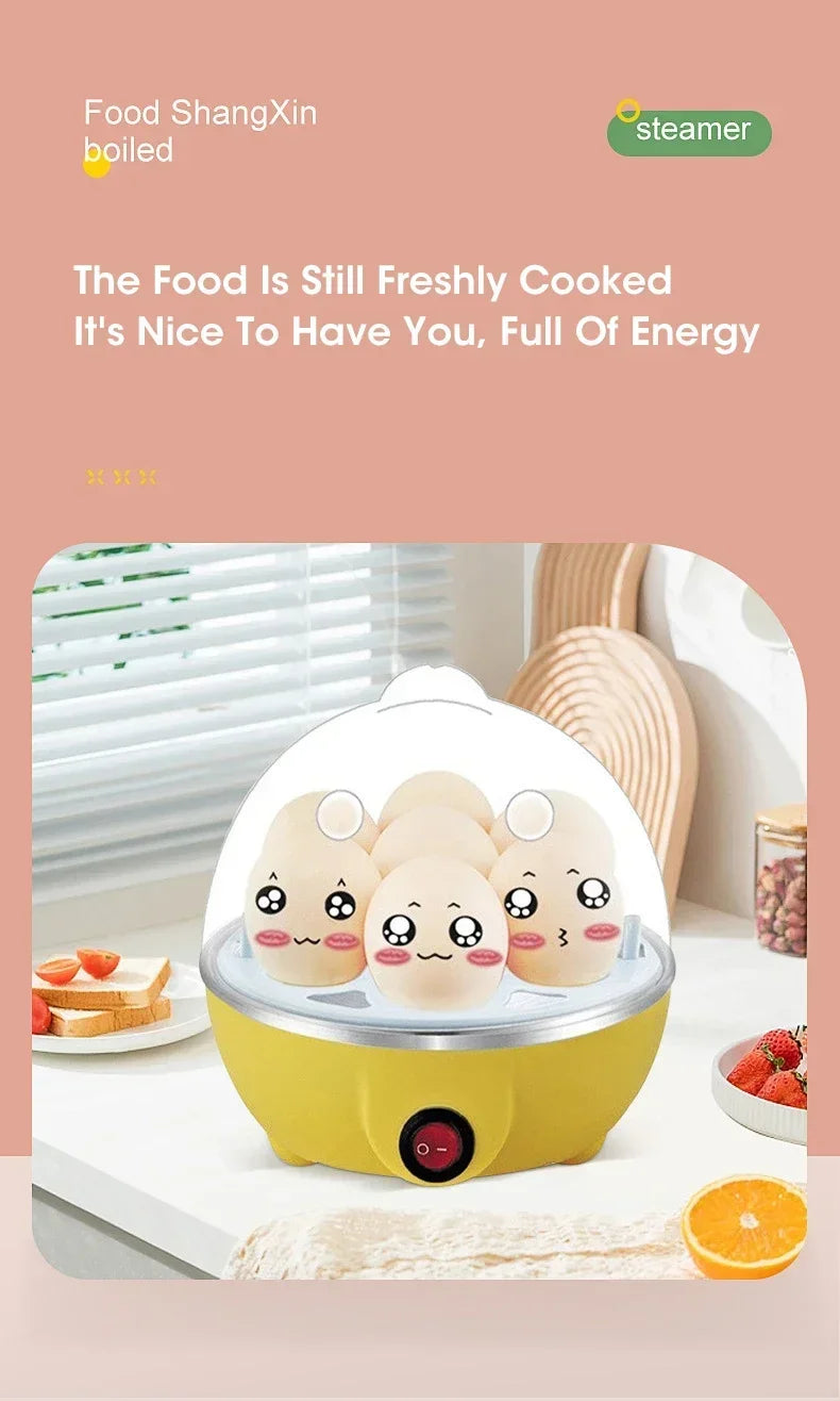 Electric Egg Boiler 7 Eggs Steamer Multifunctional Cooker with Auto Shut Off for Omelet Soft Medium and Hard Boiled Eggs