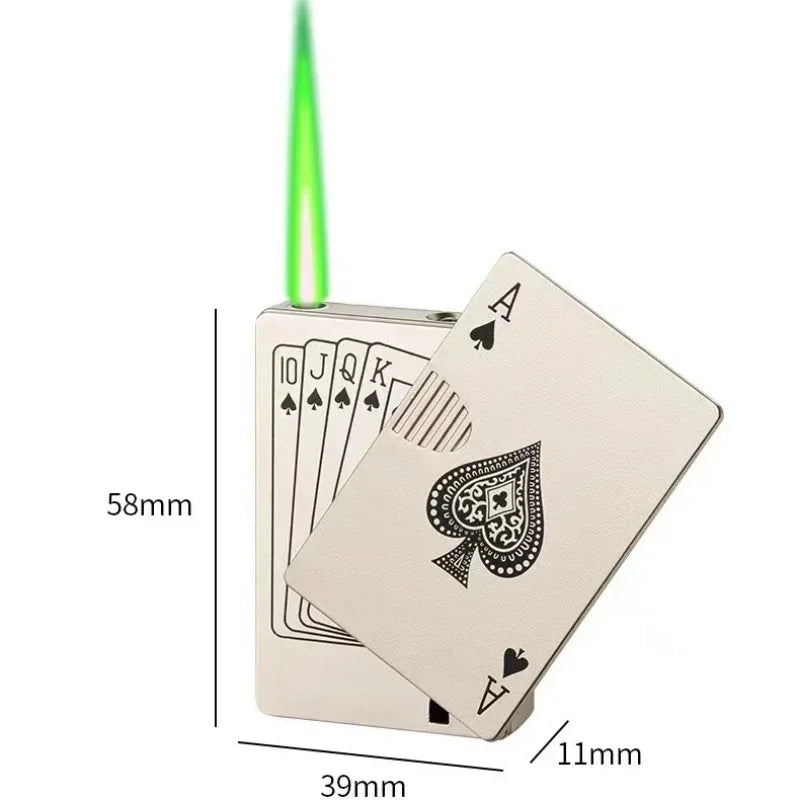 Unusual Poker Card Lighter Metal Windproof Lighter Butane Torch Lighter Men's Very Cool Gift Smoking Lighters
