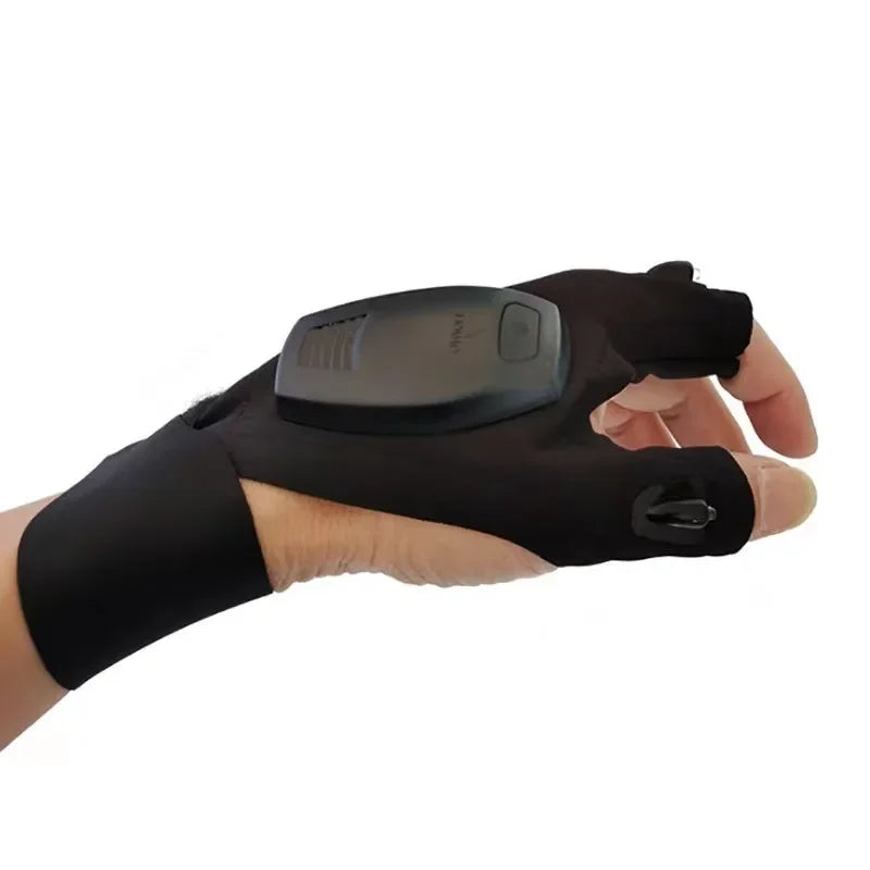 Half-finger Fishing Gloves Led FlashlightWaterproof Flashlight Outdoor Hiking CampingFishing Rescue Survival Lighting Too