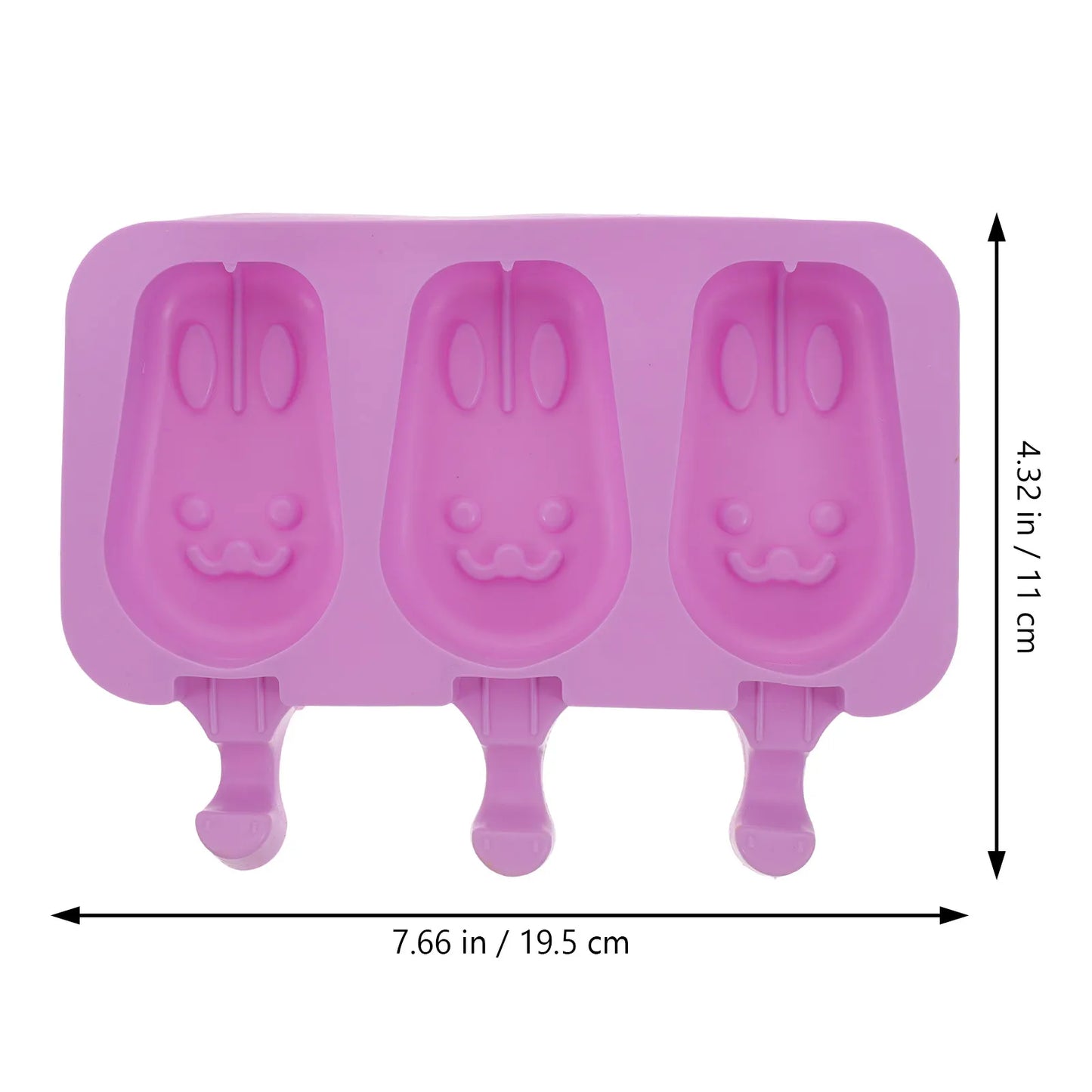 1Set Silicone Ice Cream Mold Rabbit Shape Creative Cream Maker Multi Use Silicone Mold for Ice Pop