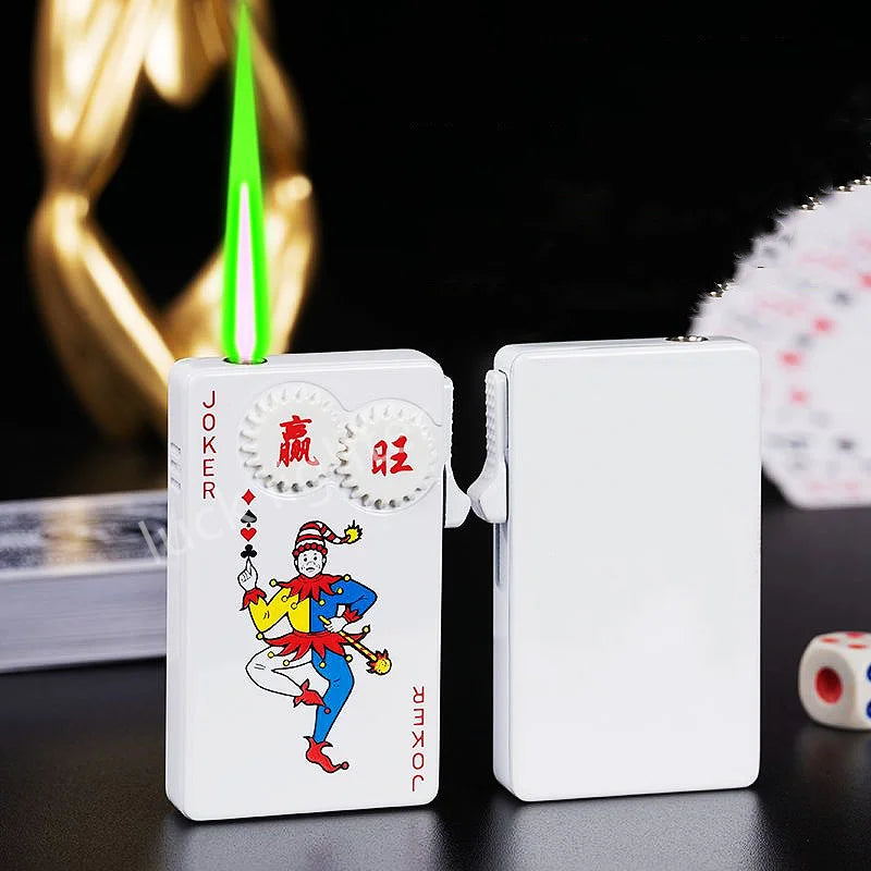 Unusual Poker Card Lighter Metal Windproof Lighter Butane Torch Lighter Men's Very Cool Gift Smoking Lighters