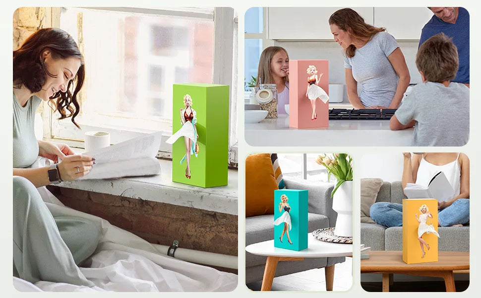 Creative Luxury Skirt Tissue Box Office Desk Home Living Room High End Feelings Pull out Paper Towel Box Decorative Holder