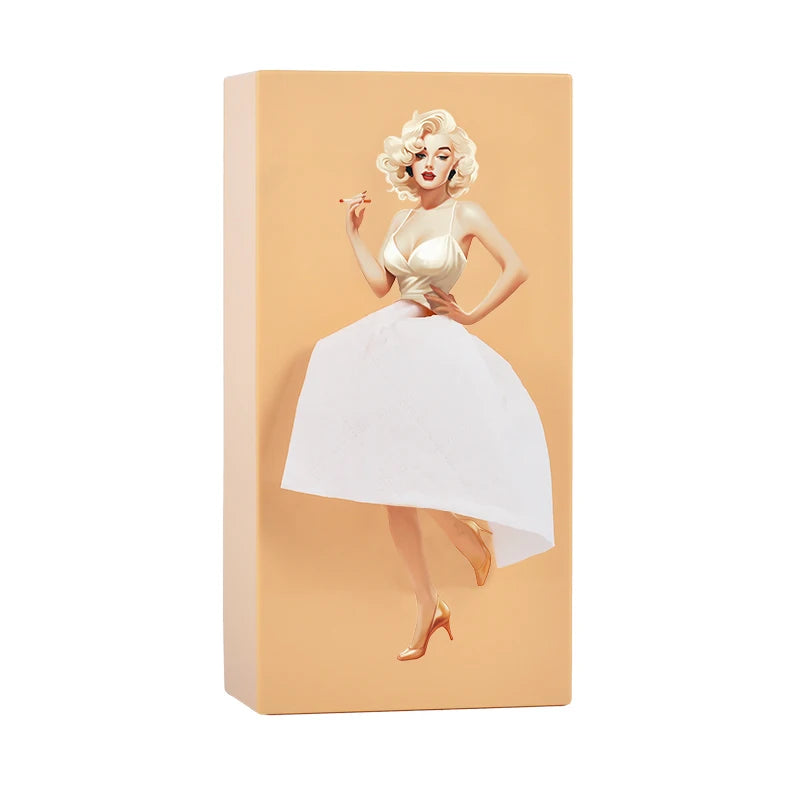 Creative Luxury Skirt Tissue Box Office Desk Home Living Room High End Feelings Pull out Paper Towel Box Decorative Holder