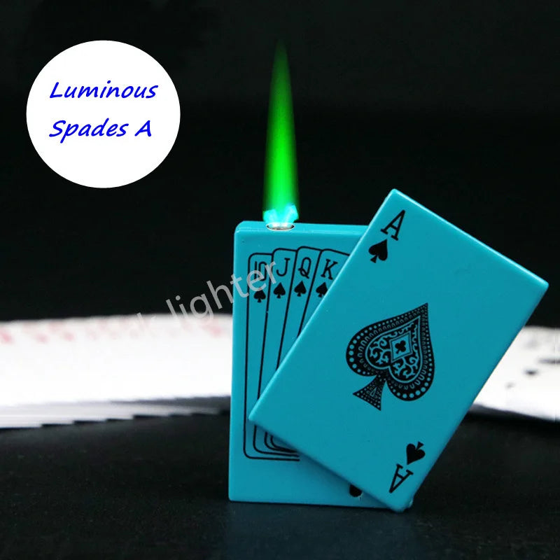 Unusual Poker Card Lighter Metal Windproof Lighter Butane Torch Lighter Men's Very Cool Gift Smoking Lighters