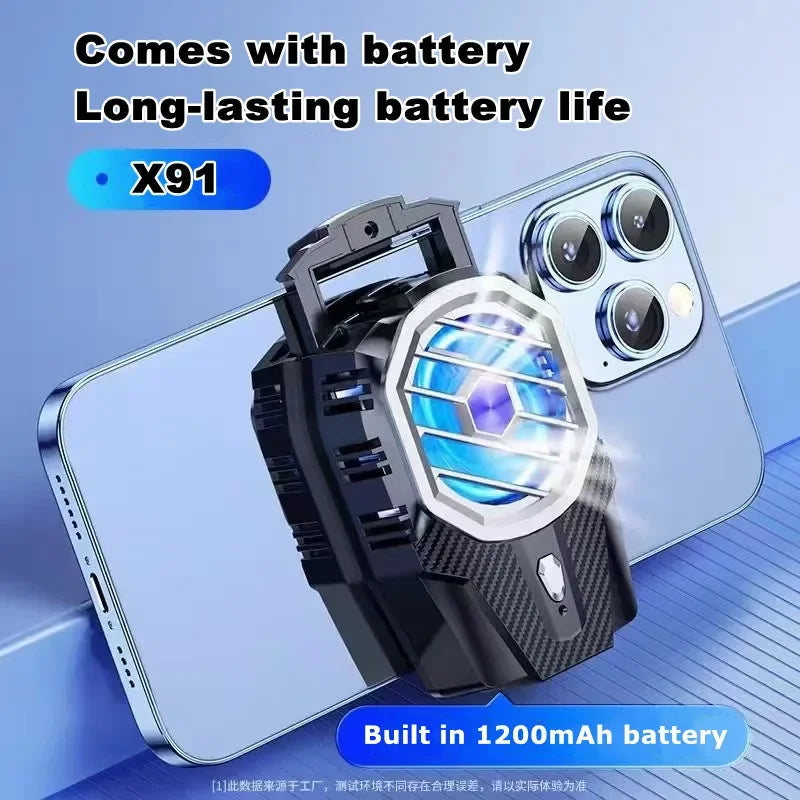 X91 Mobile Phone Semiconductor Cooling Fan Radiator 3 Gears Adjustable Back-clip Game Cooler for IOS Android PUBG Cool Heat Sink