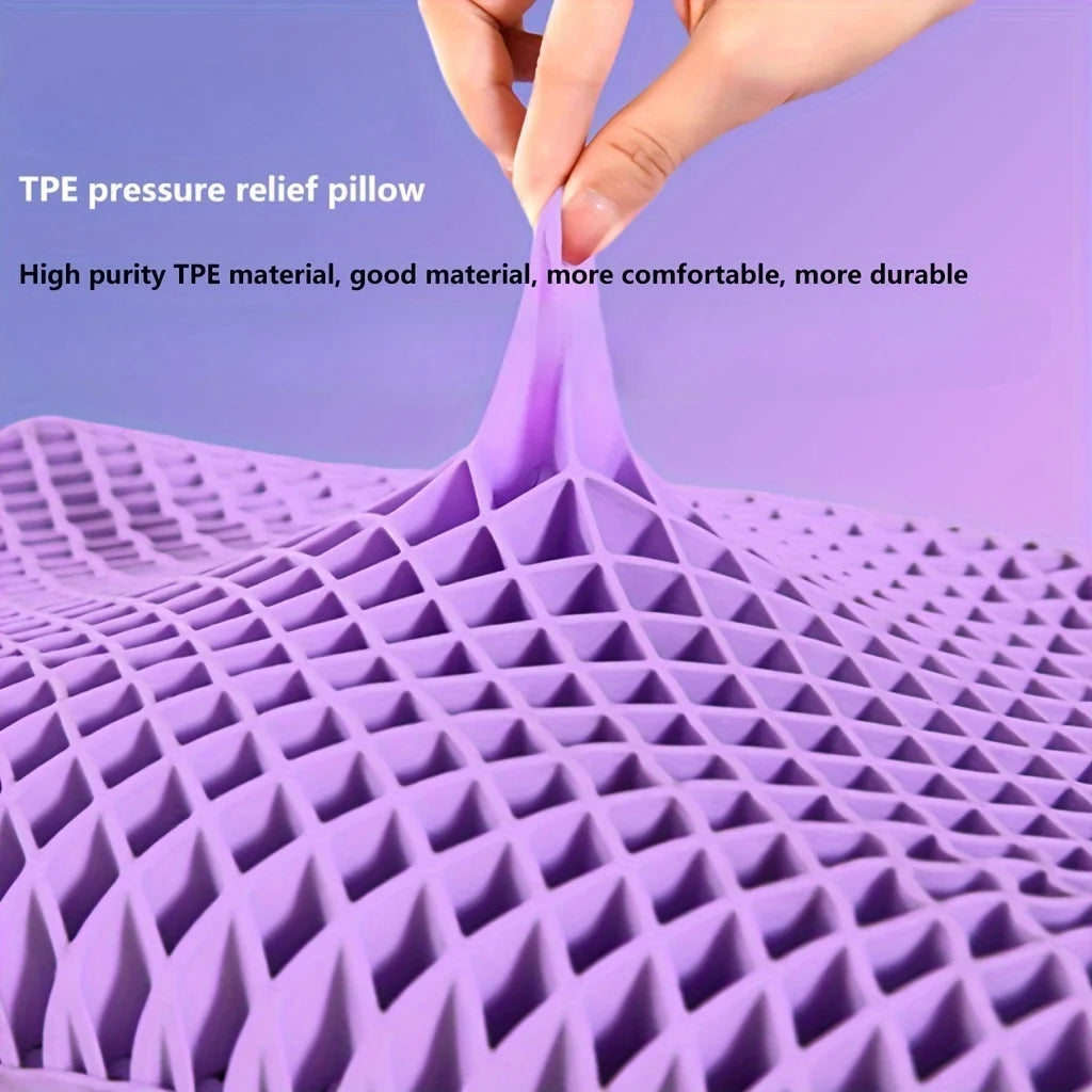 Pectin Pillow Breathable Air Layer TPE Pillow Washable with Water, Zero Pressure Cervical Neck Pillow Latex Adult Single Pillow