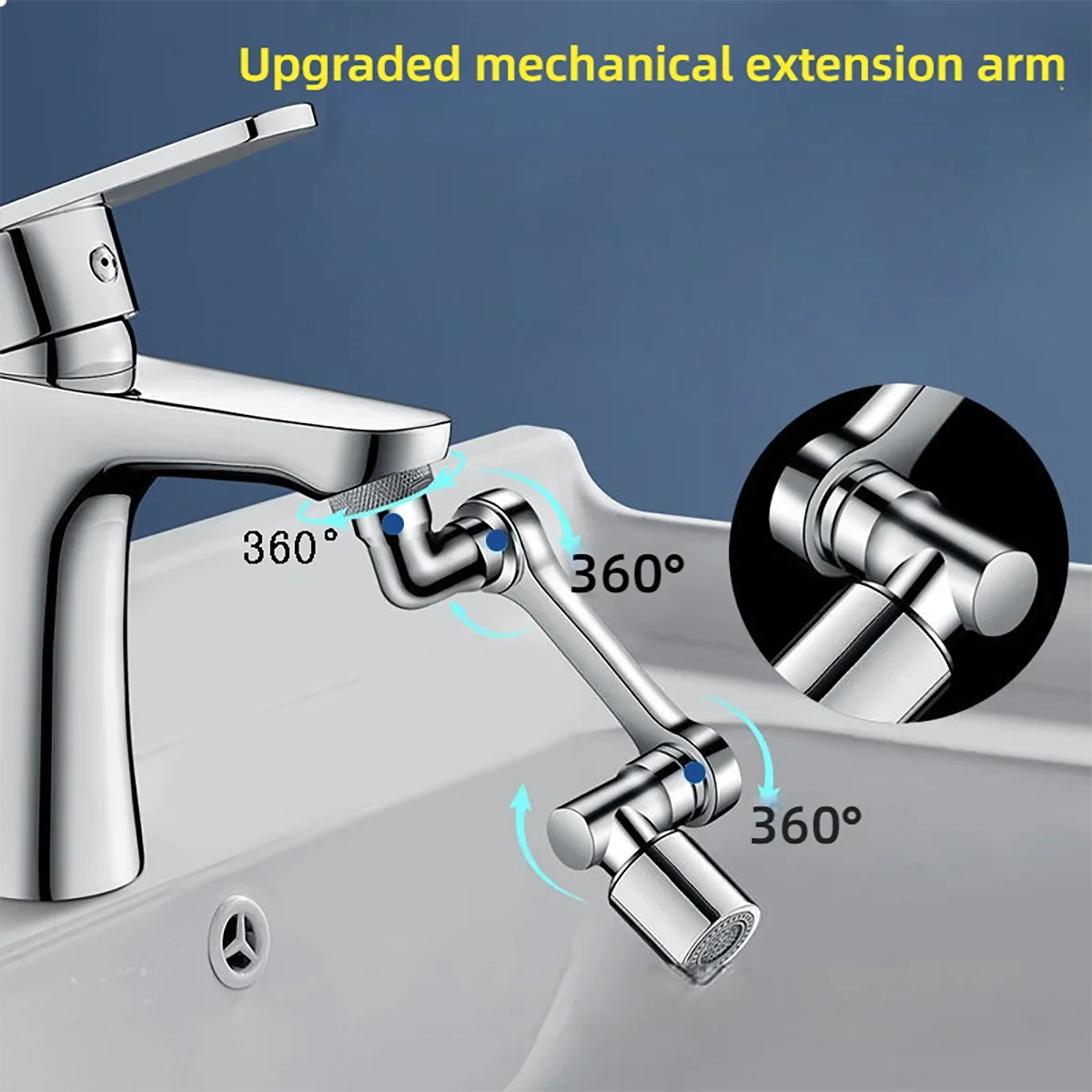नल युनिभर्सल रोटेशन स्प्ल्याश-प्रुफ डिजाइन मल्टी-एडाप्टर हेड सुरक्षित पिउने पानी भान्साको बाथरूम सहित