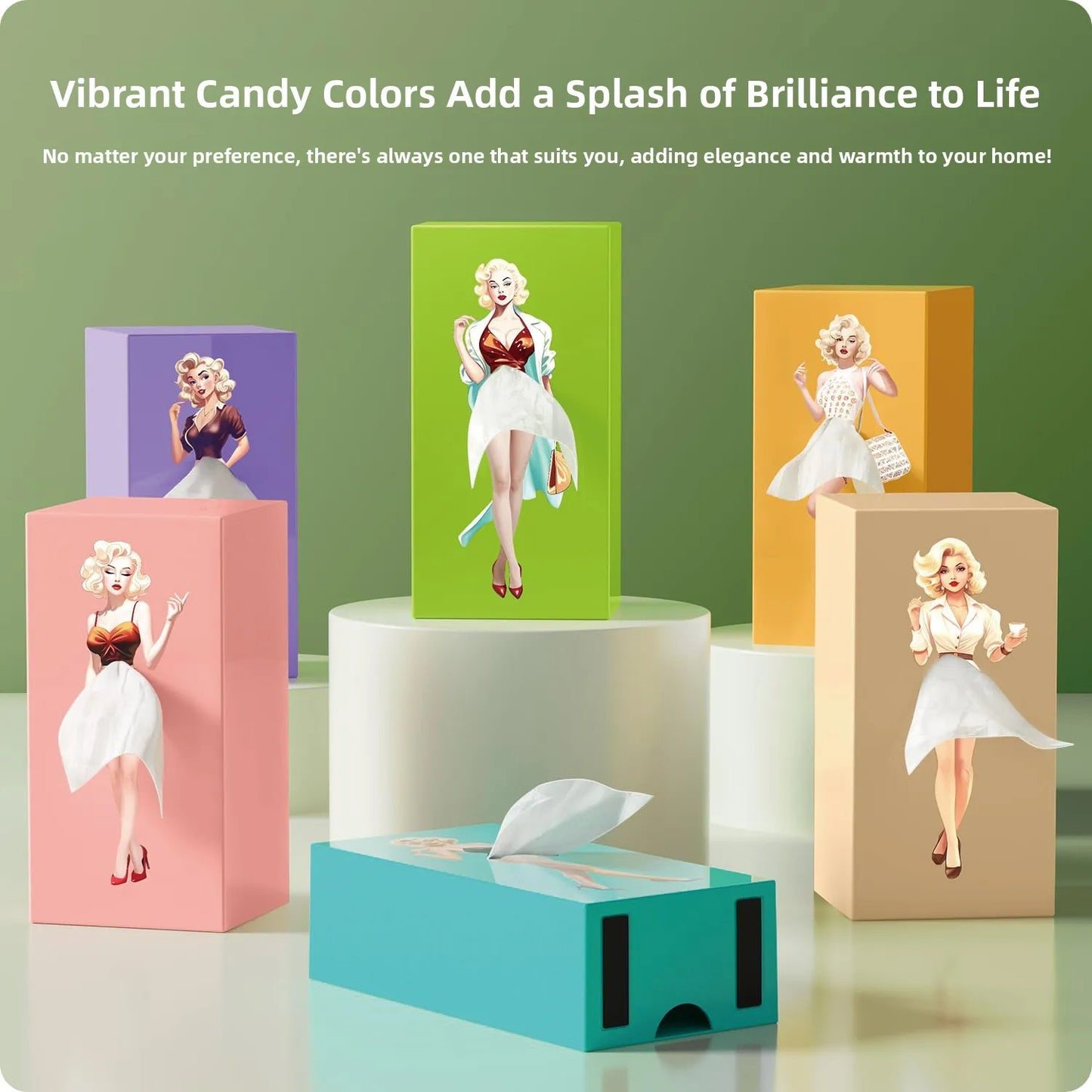 Creative Luxury Skirt Tissue Box Office Desk Home Living Room High End Feelings Pull out Paper Towel Box Decorative Holder