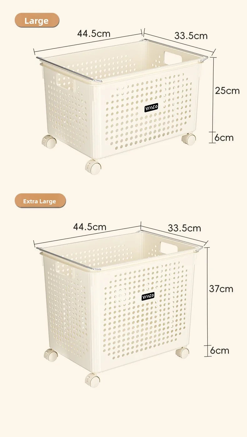 Batoom Laundry Hamper with Wheels Dir Clothes Basket Cart Home Utili under Cabinet Basket Rolling Laundry Basket