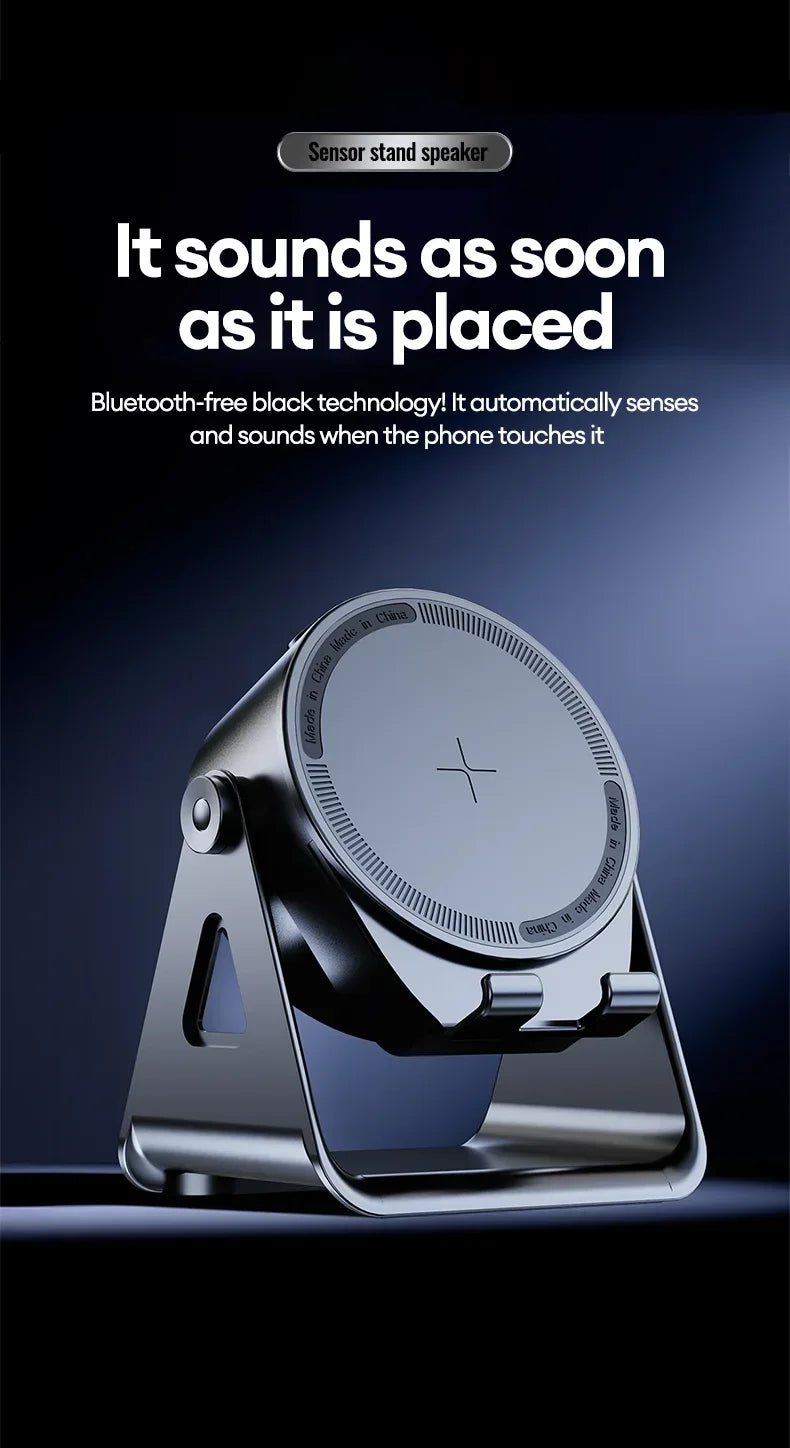 New 5-in-1 Multifunctional Wireless Bluetooth Speaker Charging Phone Stand RGB Ambient Lights Desktop Holder for Music Home Use