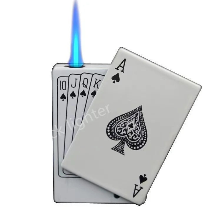 Unusual Poker Card Lighter Metal Windproof Lighter Butane Torch Lighter Men's Very Cool Gift Smoking Lighters