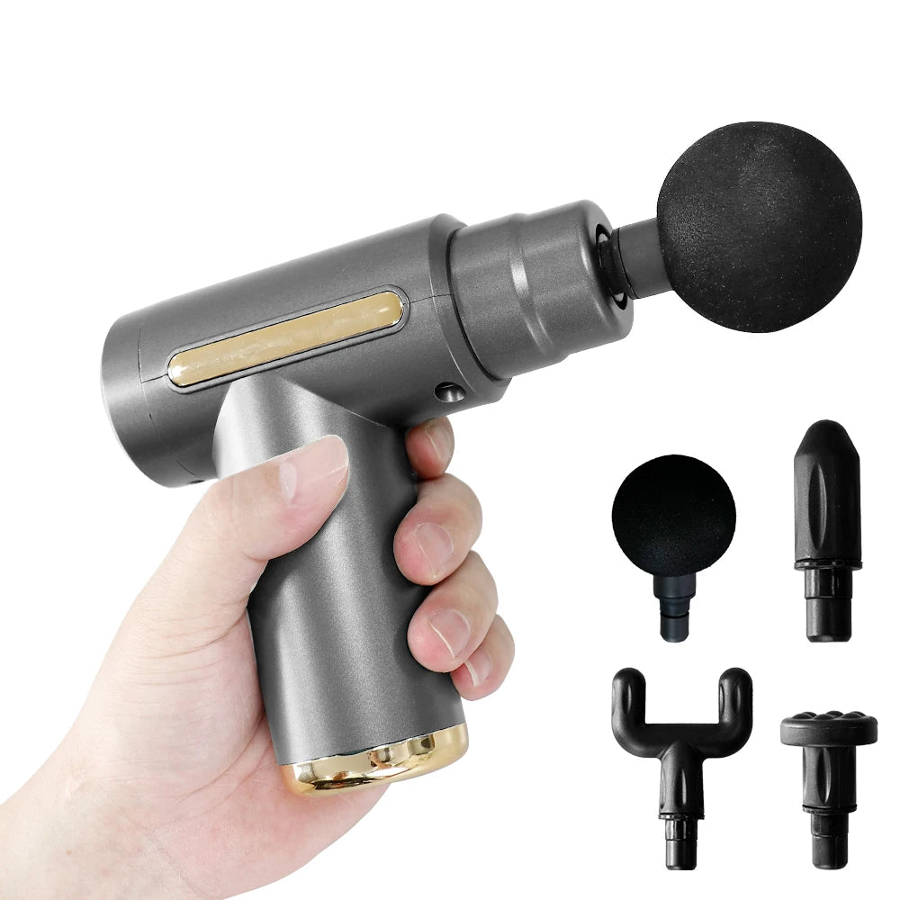 Mini Fascia Massage Gun Powerful Mini Deep Tissue Massage Gun for Muscle Recovery & Pain Relief with 4 Attachments