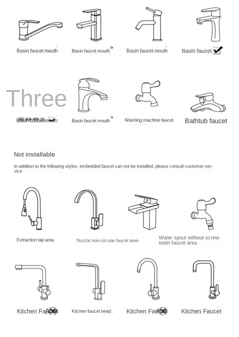 Universal swivel faucet extender Multi-function anti-splash adapter Face wash foaming filter basin water nozzle