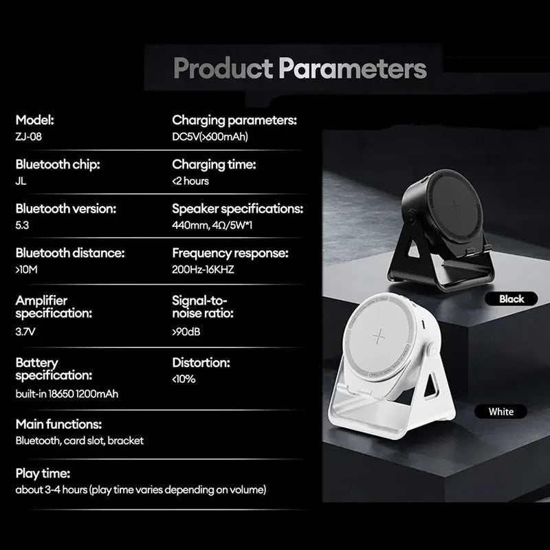 New 5-in-1 Multifunctional Wireless Bluetooth Speaker Charging Phone Stand RGB Ambient Lights Desktop Holder for Music Home Use