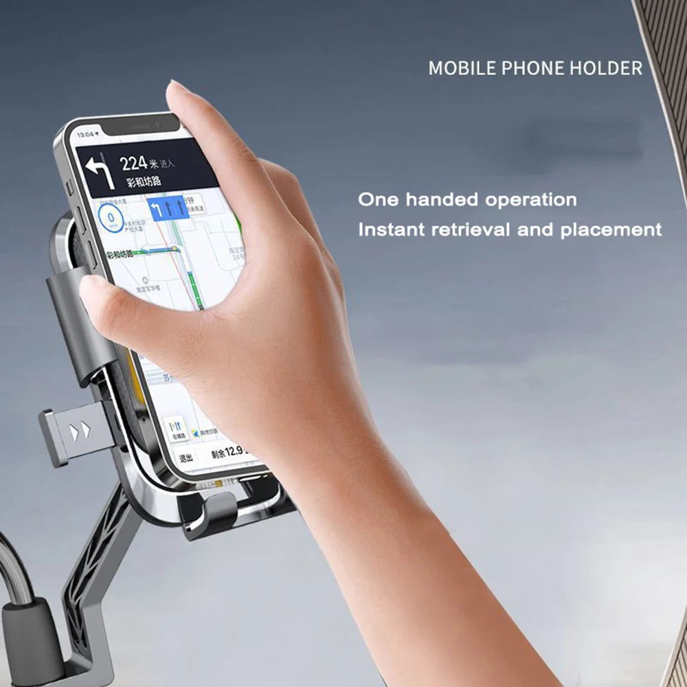 Bike Phone Holder Motorcycle Fast Locking Rotatable MTB Phone Mount Shockproof Phone Holder