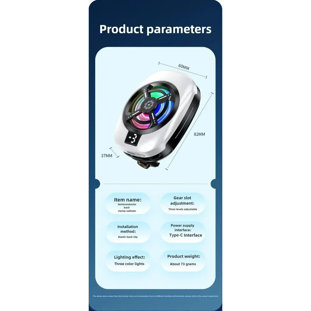 2025 TL16 Magnetic Phones Cooler Back-Clip 2 in 1 Game Cooler Semiconductor Fast Phone Cooling Fan for IOS Android Phone