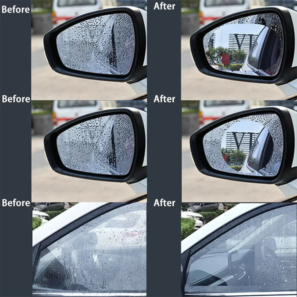Car Truck Rearview Mirror Rainproof Film Window Glass Anti-fog Waterproof Stickers Rainy Day Safe Driving Rain Proof Films Tools