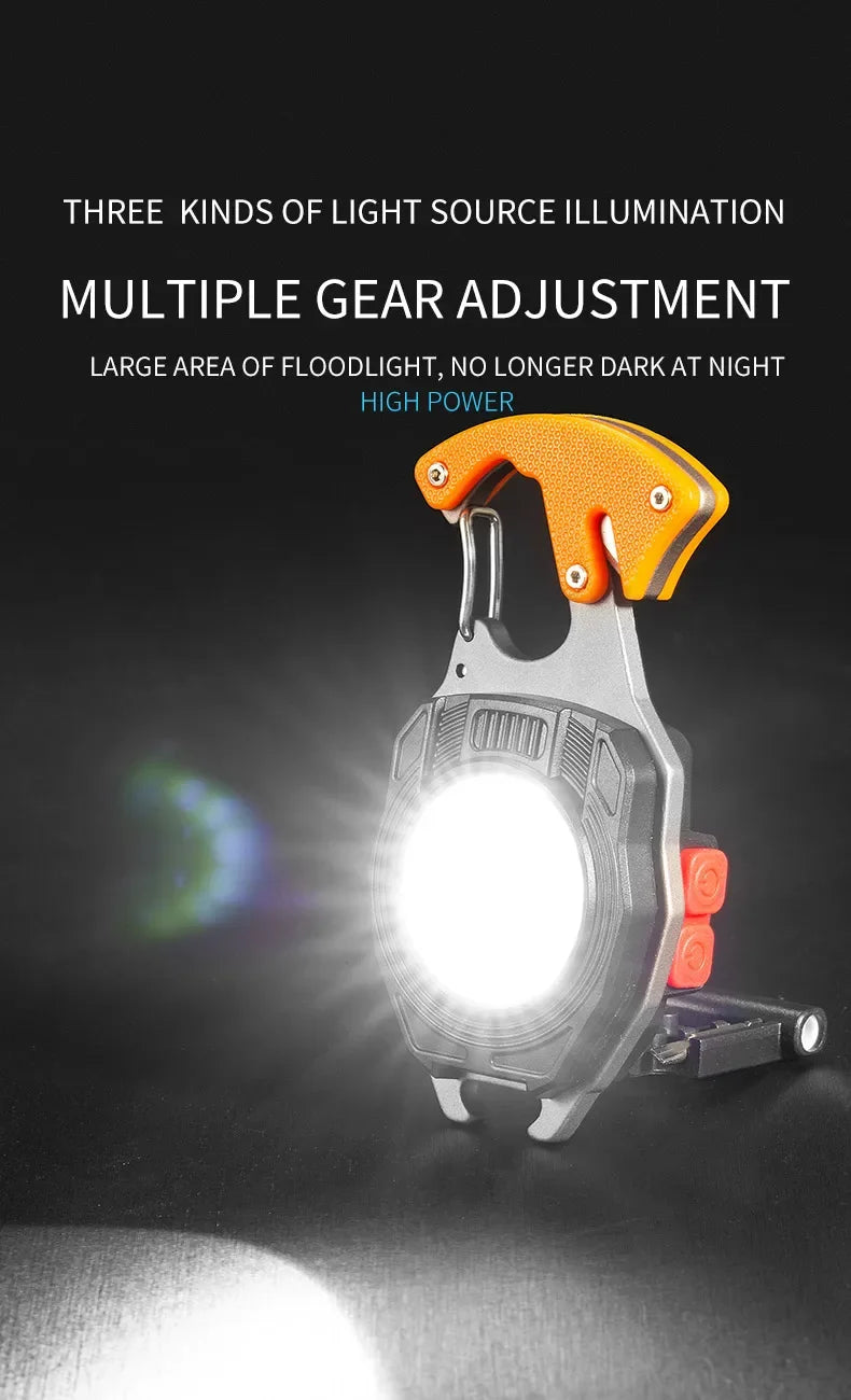 Outdoor Usb Rechargeable Flashlight Lighter COB Emergency Light Strong Light Flameless Windproof Lighters Men Camping Keychain