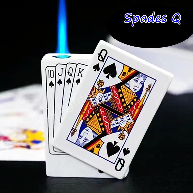 Unusual Poker Card Lighter Metal Windproof Lighter Butane Torch Lighter Men's Very Cool Gift Smoking Lighters