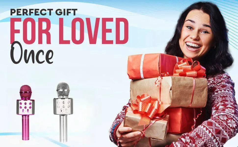 बालबालिका र वयस्कहरूको लागि कराओके माइक्रोफोन ब्लुटुथ गायन माइक इको इफेक्ट, पार्टी यात्रा उपहारहरूको लागि पोर्टेबल बिल्ट-इन स्पिकर