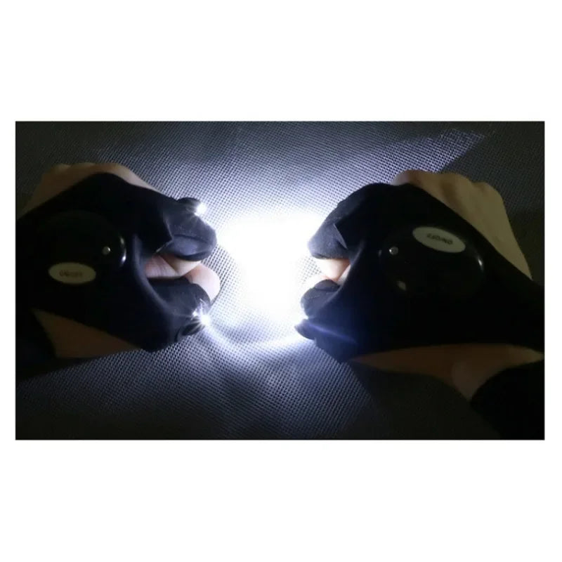 Half-finger Fishing Gloves Led FlashlightWaterproof Flashlight Outdoor Hiking CampingFishing Rescue Survival Lighting Too