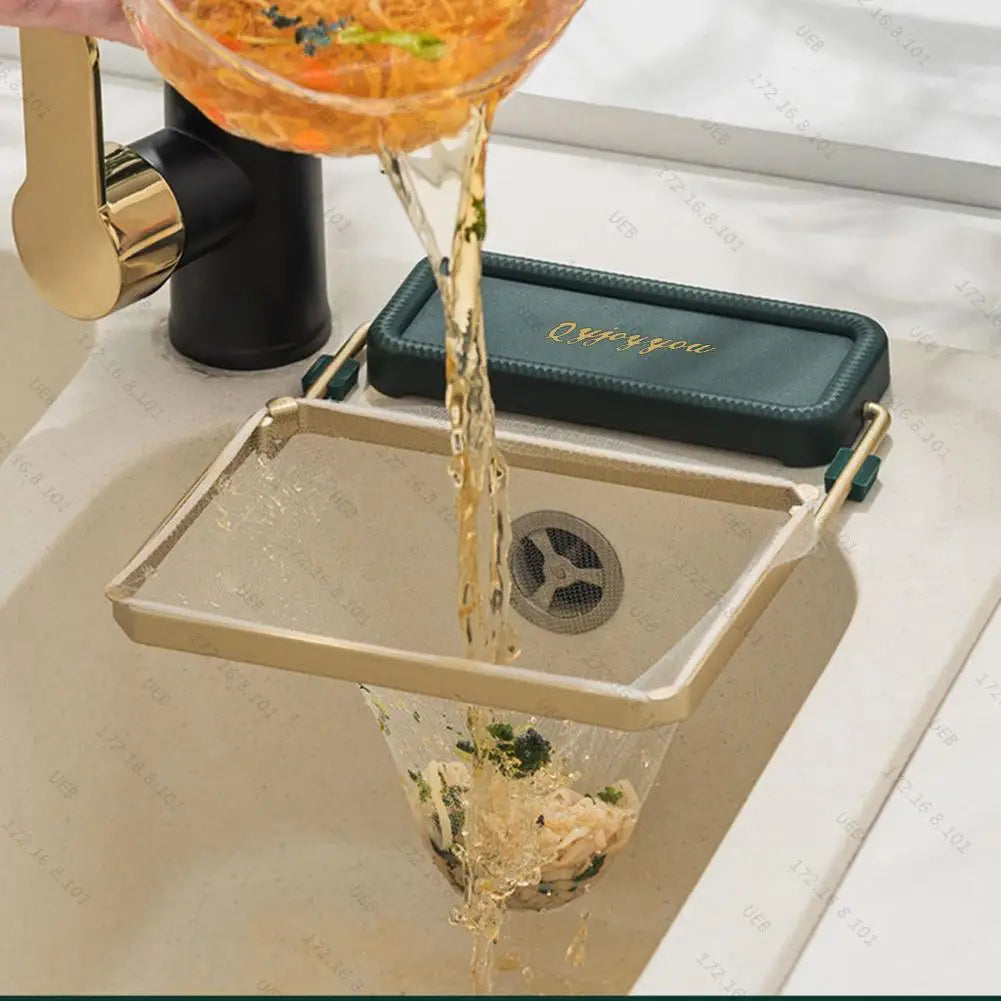 फोल्डेबल सिङ्क स्ट्रेनर मेष ब्याग स्ट्यान्ड किचन सिङ्क फिल्टर र्‍याक फोहोर फोहोर नेट शेल्फ डिस्पोजेबल फोहोर मेष ब्याग किचन ग्याज