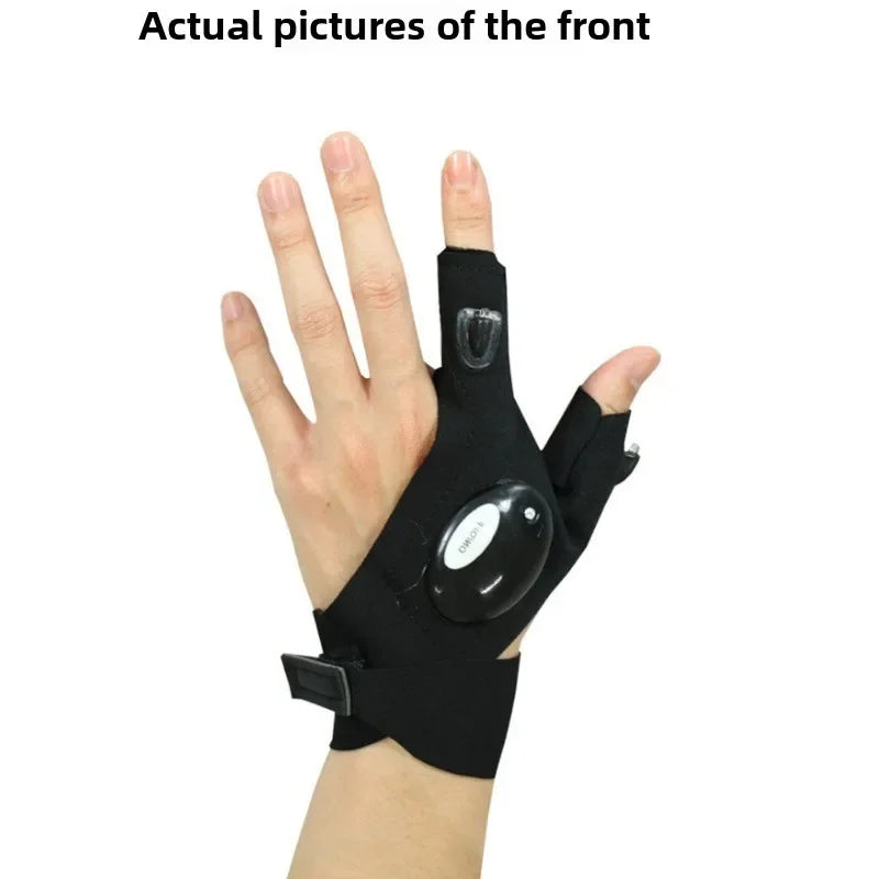 Half-finger Fishing Gloves Led FlashlightWaterproof Flashlight Outdoor Hiking CampingFishing Rescue Survival Lighting Too