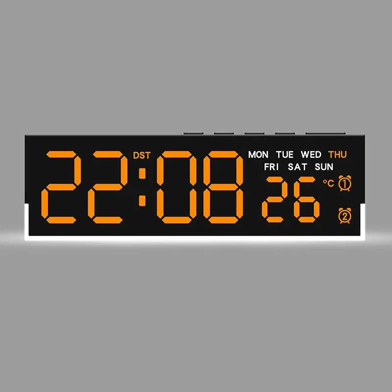 USB Powered Digital Alarm Clock with White Mood Light TEMP Week 2 Alarm DST Table Clock 3 Levels Brightness 12/24H LED Clock