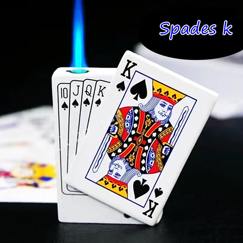 Unusual Poker Card Lighter Metal Windproof Lighter Butane Torch Lighter Men's Very Cool Gift Smoking Lighters