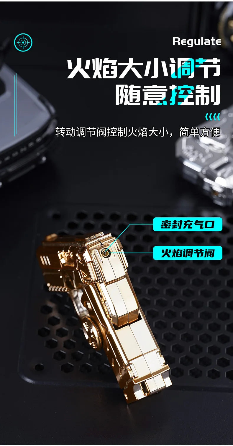 New Cool Gyro Folding Pistol Gas Lighter Fingertip Windproof Gift for Boyfriend Creative and Fun Decompression