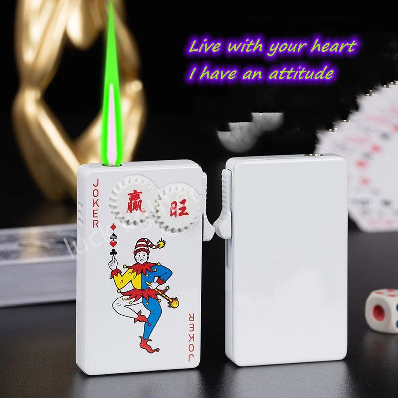 Unusual Poker Card Lighter Metal Windproof Lighter Butane Torch Lighter Men's Very Cool Gift Smoking Lighters