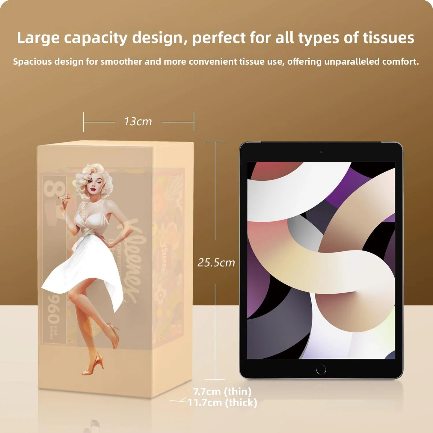 Creative Luxury Skirt Tissue Box Office Desk Home Living Room High End Feelings Pull out Paper Towel Box Decorative Holder