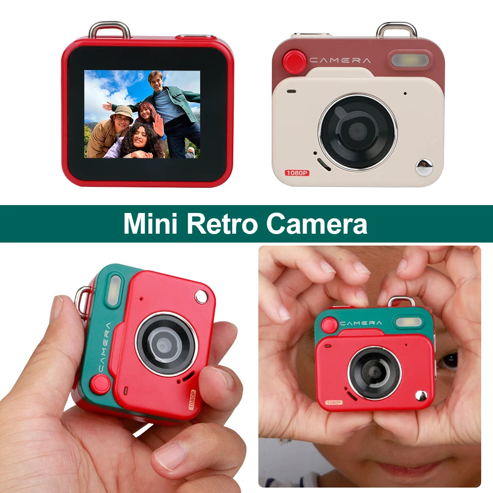 Retro Mini Camera 1080p HD Portable Indoor/Outdoor Small Camera with Screen TF Card Support Video Holiday Gift Y6000 Digital Cam