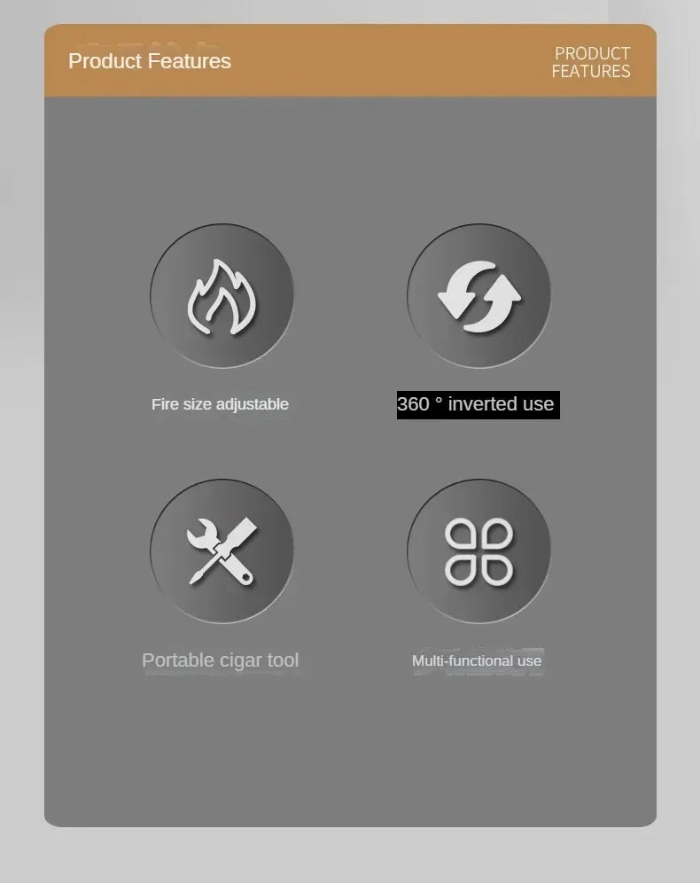 New Metal Cigar Lighter with V-shaped Knife Vintage Windroof Dual Nozzle Flame Butane Gas Inflation Torch Smoking Accessories