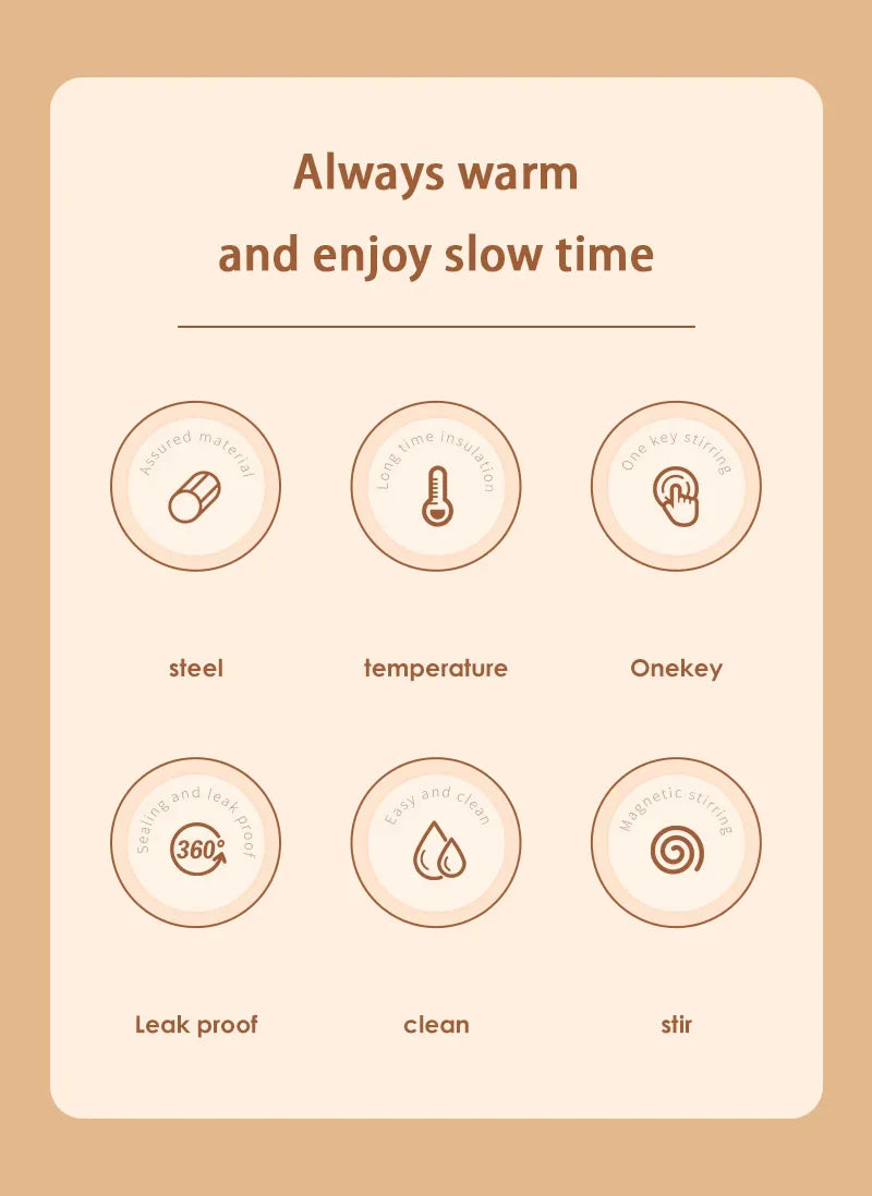 Automatic Stirring Coffee Mug Magnetic Electric Stainless Steel Self Mixing Coffee Tumbler Rotating Home Office Travel