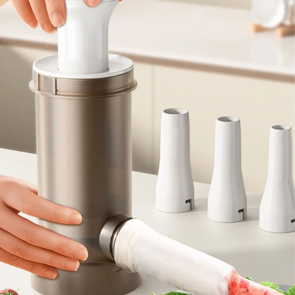 ठूलो क्षमताको म्यानुअल ससेज मेकर हेभी ड्युटी फूड-ग्रेड मासु स्टफर किट ४ वटा स्टफिङ ट्यूबहरू सहित ठाडो ससेज फिलिंग उपकरण